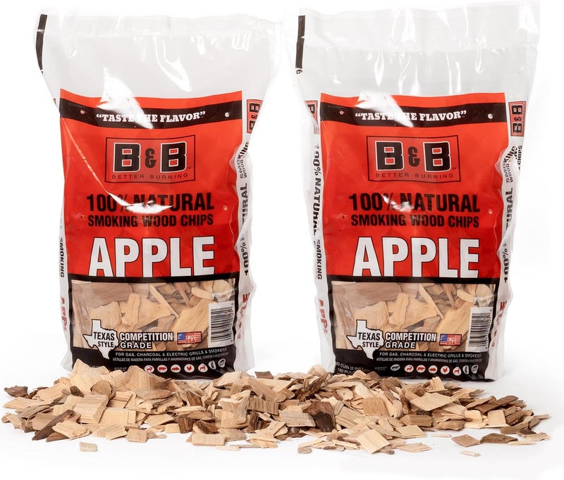 Shop Square All-Natural Apple Wood Chips for Smoker, 180 Cu. in - Smoker Wood Chips for Grilling, BBQ & Camping - Compatible with Gas, Charcoal, Electric Grills (2 Pack) - Made in USA - Image 1